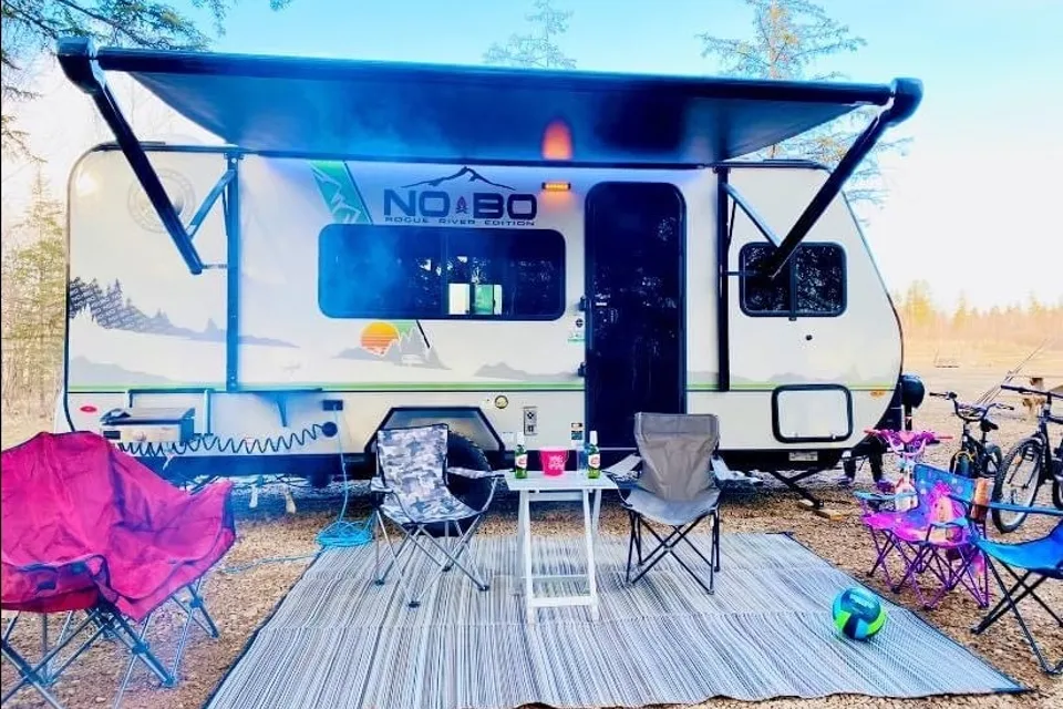 Twin RVenture Forest River NO-BO w/ SOLAR POWER SUV Towable Trailer! W/ Slide Out & Adult Rated Bunk