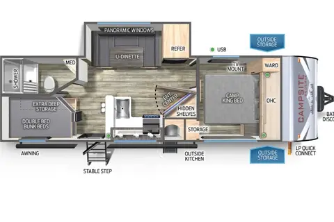 2025 Campsite Reserve Forest River 23lmr Travel Trailer