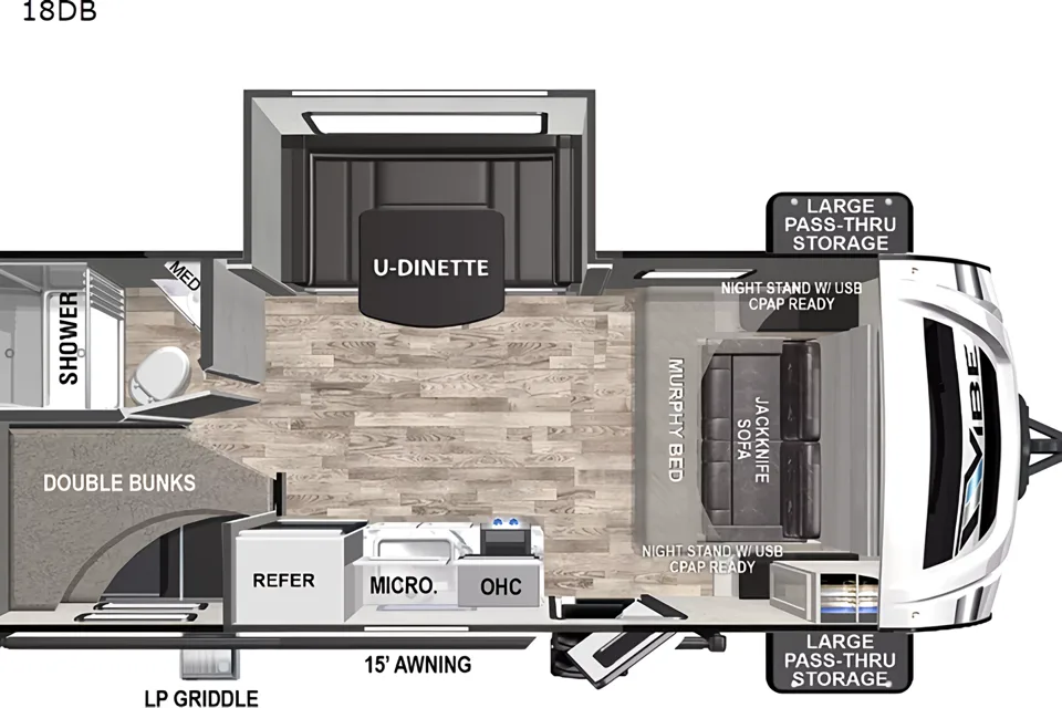 Perfect for families! 2024 Forest River Vibe 18' Trailer