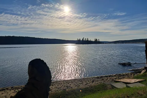 For Sale, FIRCREST Lot 10 Waterfront with sandy beach & 38' 2018 Trailer