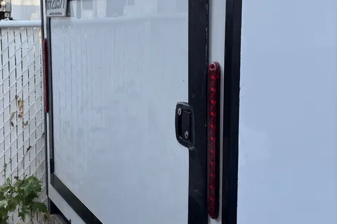 Spacious Square-Drop trailer with a small kitchen