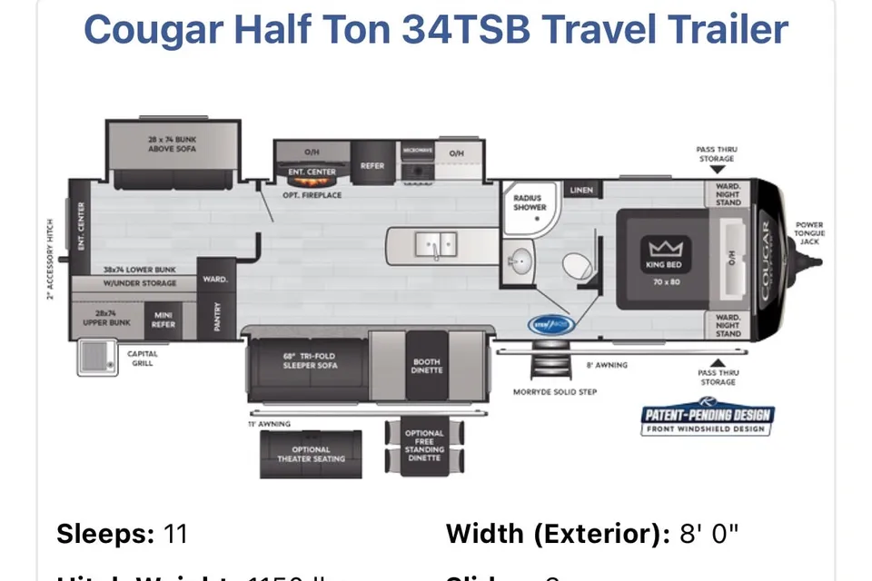 Tony's Keystone Couger 34tsb Travel Trailer