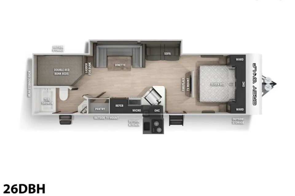 2021 Forest River 26DBH Grey Wolf Travel Trailer