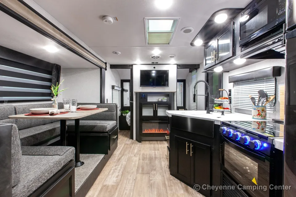 Blair and Carly's 29 ft Grey Wolf Travel Trailer with bunks and slide out