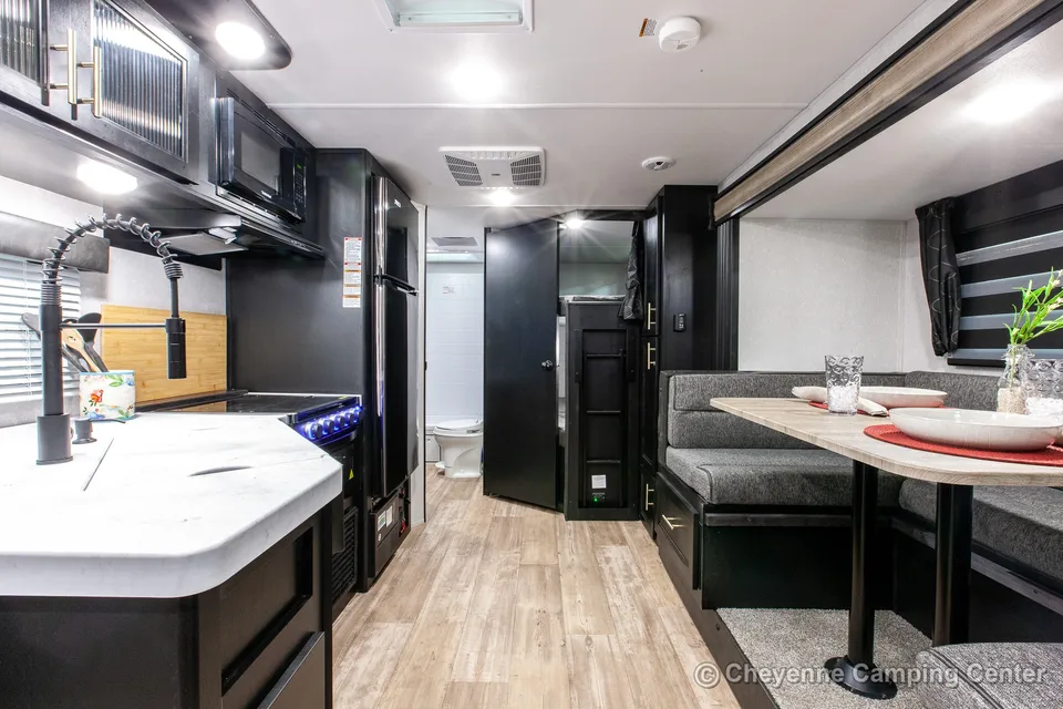 Blair and Carly's 29 ft Grey Wolf Travel Trailer with bunks and slide out