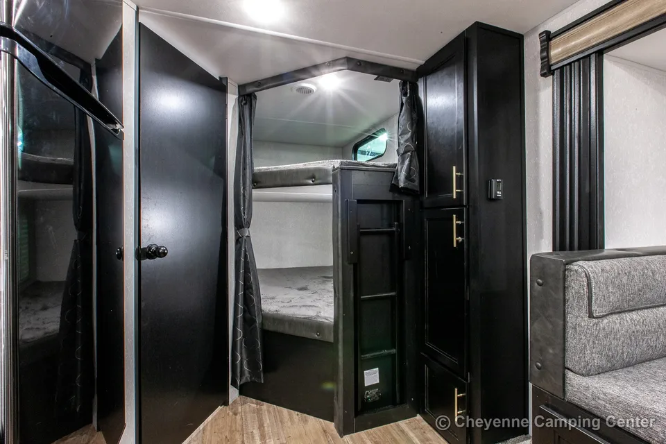 Blair and Carly's 29 ft Grey Wolf Travel Trailer with bunks and slide out